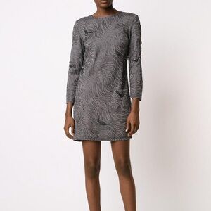 NWT Halston Heritage Sequined Cowl-Back Shift Dress, Size 6